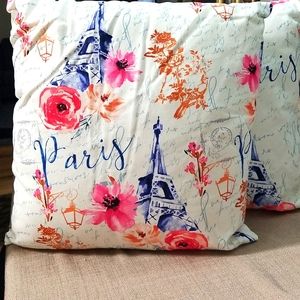 Closet Cleanout! Paris French Patterned Pink Pillow Set